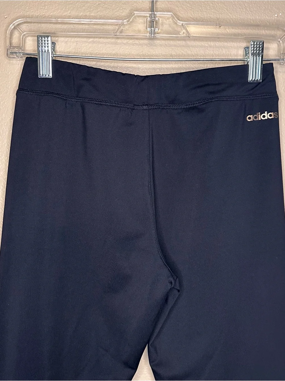 Adidas Black Kids Athletic Leggings with Gold Detail